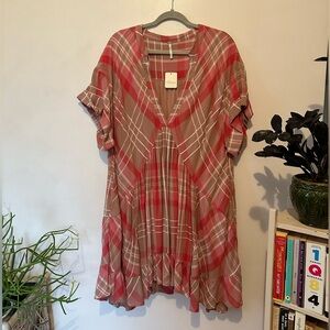 Free People Women's Agnes Plaid-Print Mini Dress